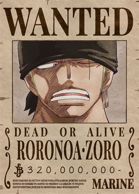 Zoro Bounty Wanted Poster' Poster by Nichinu Sajwan, wanted zoro HD ...