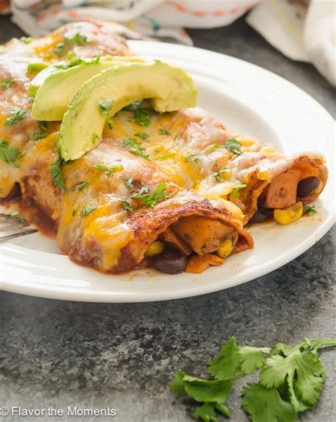 Sweet Potato Black Bean Enchiladas Flavor The Moments