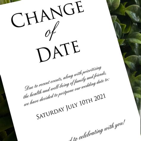 Change Of Date Cards Angels Creations