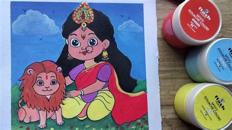 Cute Mata Rani Painting 🌸🌺😍😍🥰easy Painting For Kids 🖌️🎨 Youtube