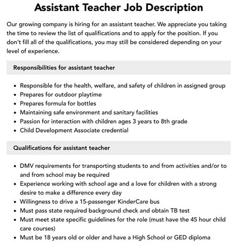 Teachers Assistant Online Application Dacie Dorothy