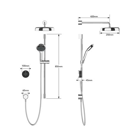 Mira Platinum Dual Outlet Rear Fed Digital Shower Low Pressure