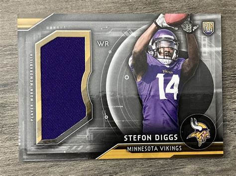 Stefon Diggs Topps Rookie Jumbo Relic Minnesota Vikings Ebay