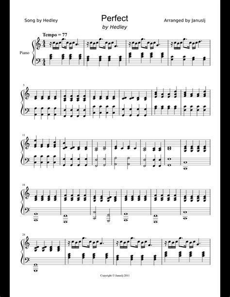 Perfect sheet music for Piano download free in PDF or MIDI