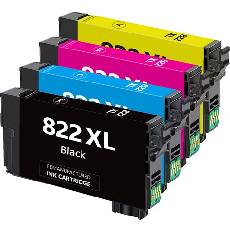 Epson 822 Ink Black And Color 822xl Ink High Yield 4 Pack