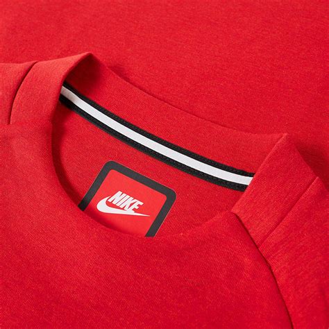 Nike Tech Fleece Plain Crew University Red Heather End