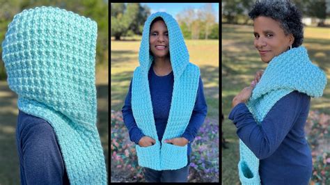 Loom Knit Hooded Scarf With Pockets Any Loom Pegs Step By Step