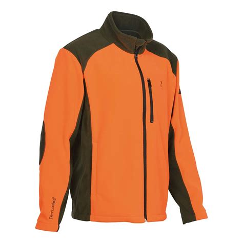 Blouson Polaire Brod Chasse Kaki Orange L Ducatillon