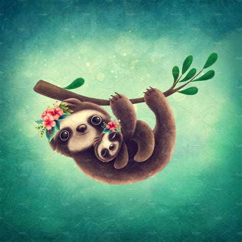 Sloth mom with a baby – Artofit