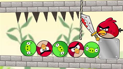 Angry Birds Pigs Out Cut The Rope To Force Round Piggies Out Rescue