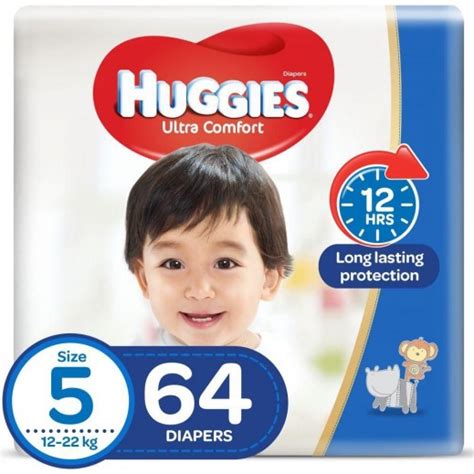 Buy Huggies Ultra Comfort Diapers Size 5 12 22 kg 64 Pieces توصيل