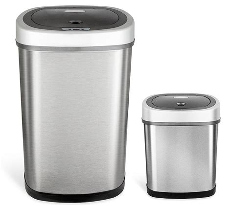 Ninestars Pc Stainless Steel Motion Sensor Trashcan Combo Set Qvc