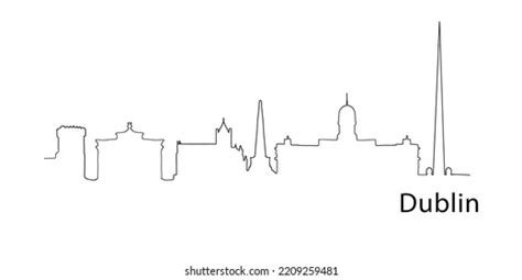 Dublin Skyline Drawing On White Background Stock Illustration 2209259481 | Shutterstock