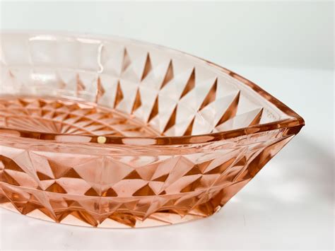 Windsor Pink Depression Glass Bowl By Jeanette Marquis Shape Cube