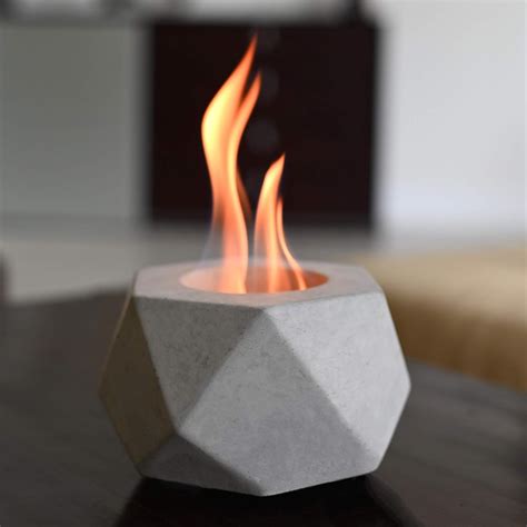 Colsen Tabletop Rubbing Alcohol Fireplace Indoor Outdoor Fire Pit Portable Fire Concrete Bowl