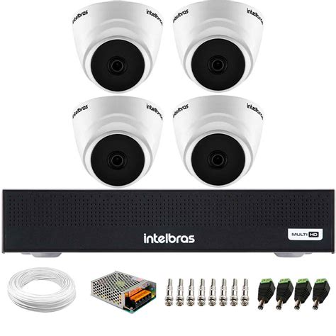 Kit 4 Câmeras Intelbras VHL 1220 D HDCVI LITE Dome Full HD 1080p Visão