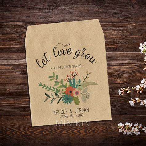 Wedding Seed Packets, Seed Packet Favors, Flower Seeds, Let Love Grow ...