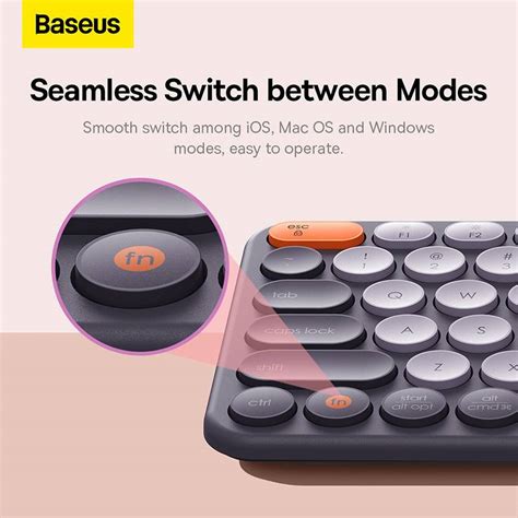 Baseus K01a Wireless Tri Mode Keyboard Ergonomic Design Multi Connection With High Portability