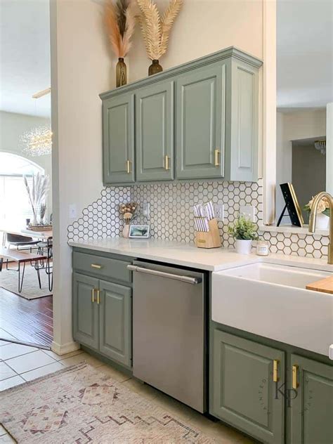 Sherwin Williams Evergreen Fog Kitchen Cabinets Repainting Kitchen