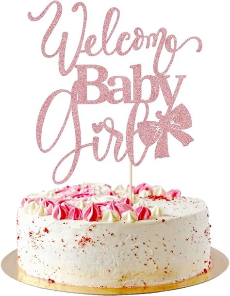 Amazon Arokippry Welcome Baby Girl Cake Toppers Baby Shower