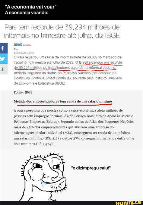 Economia Vai Voar Economia Voando Pa S Tem Recorde De Milh Es