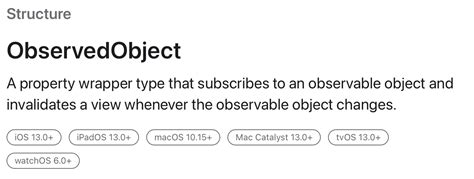 Swiftui Property Wrappers Observedobject