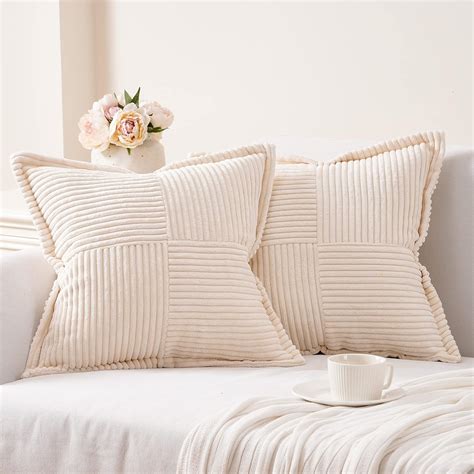 Amazon Topfinel 2 Packs Neutral Euro Decorative Throw Pillow