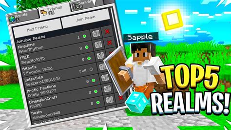 TOP 5 Realms SMP To Join Realm Code Minecraft PE Windows 10 Xbox