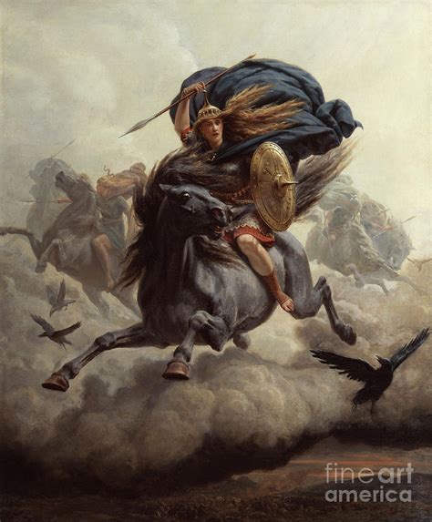 The Valkyrie Painting By O Vaering By Peter Nicolai Arbo Fine