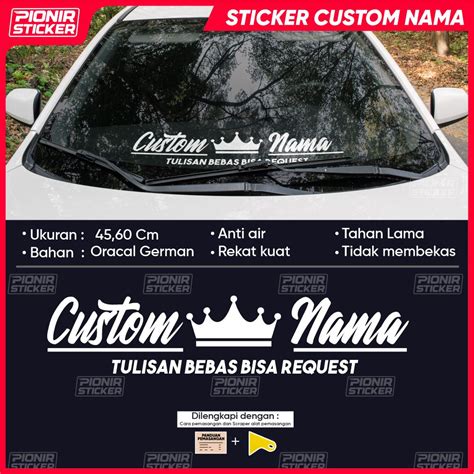 Jual Stiker Nama Mobil Motif Custting Sticker Custom Kaca Mobil