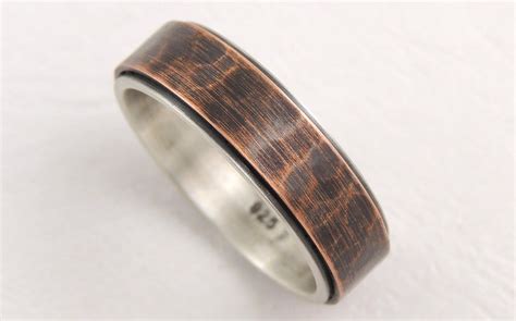 Mens Copper Wedding Band Rustic Wedding Band Mens Handmade Etsy