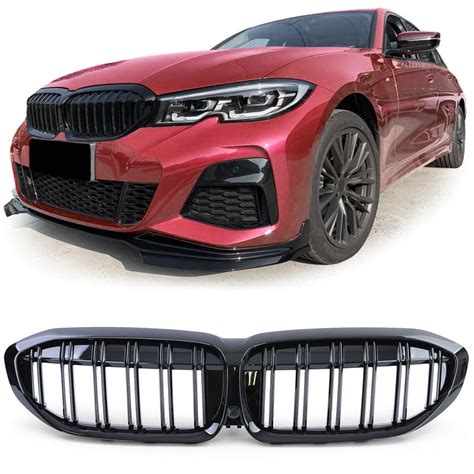 M Look BLACK GLOSS Double Bar Kidney Grill For BMW G20 G21 2019 In