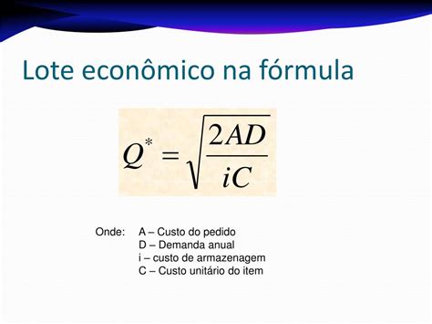 Lote Econômico De Compra Fórmula Librain