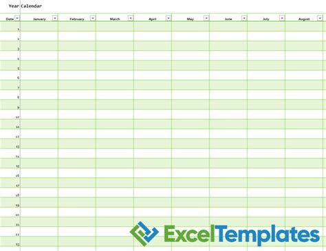 Excel Vertical Calendar Template Blank Calendar The Best Porn Website