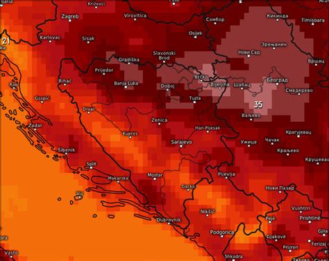 Bih Obojena U Crveno Sti U Nam Ljetne Vru Ine Za Vikend Temperatura