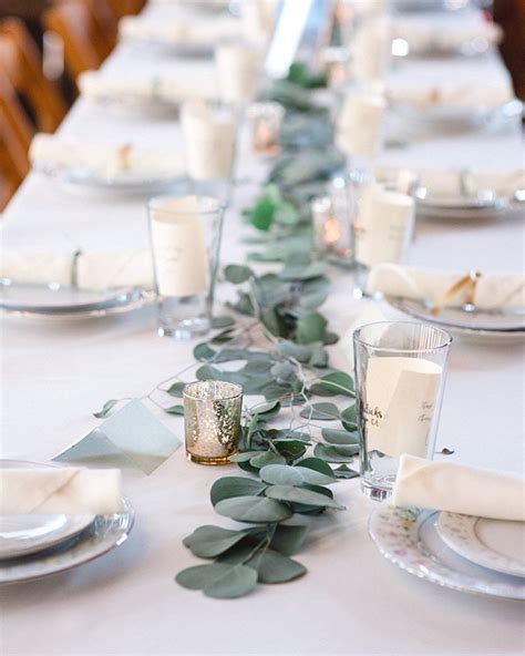 Eucalyptus Branches Wedding Table Flowers Long Table Wedding