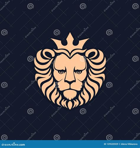 Lion Logo Lion Head With Crown Vector Illustration Emblem Design