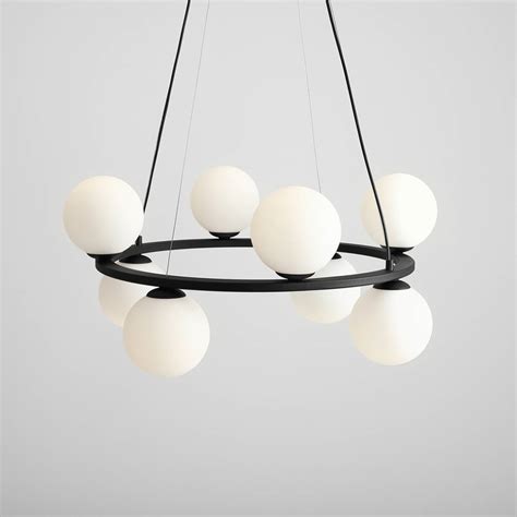 Elegancka Lampa Wisz Ca Do Salonu Corone Czarna Szklane Klosze