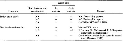 Table 5 From The Fate Of Germ Cells In The Testis Of Fetal Sex Reversed