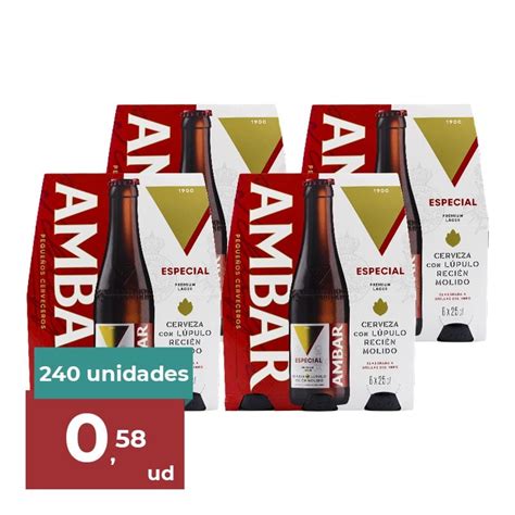 Cerveza Ambar Especial 25 Cl 10 Packs De 24 Botellines