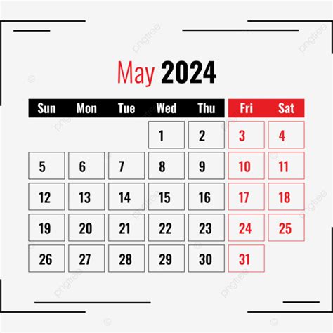 Calendario Mensual De Mayo De 2024 Vector PNG Dibujos Mayo 2024 Mayo