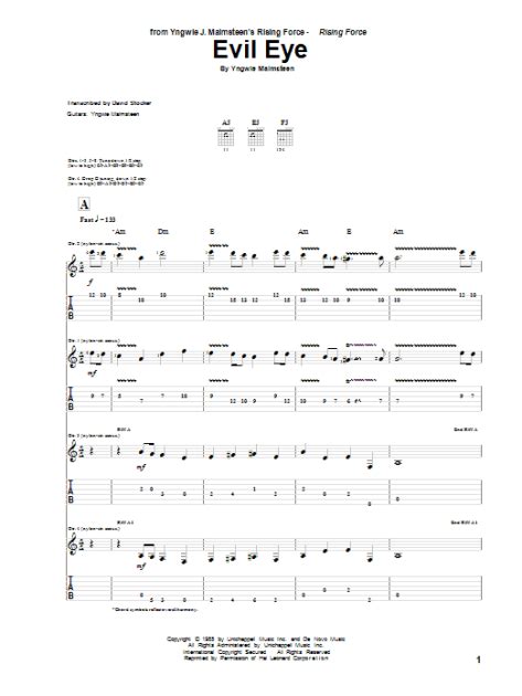 Evil Eye Guitar Tab Zzounds