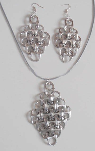 Popular Diy Crafts Blog How To Make Pop Tabs Necklace And Earrings Soda Tab Crafts Pop Tab