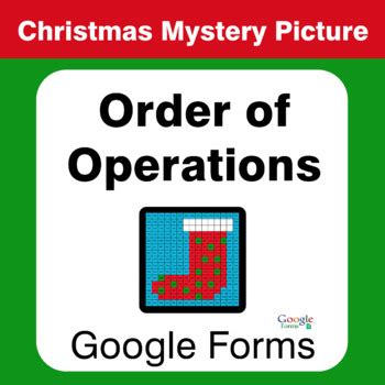 Christmas Math Order Of Operations Mystery Picture Google Forms