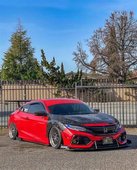 Forged Carbon Fiber Hood V Shape Vented Style For Th Gen Civic