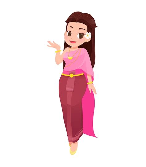 Premium Vector Illustration Thai Women In Thai Traditional Dress