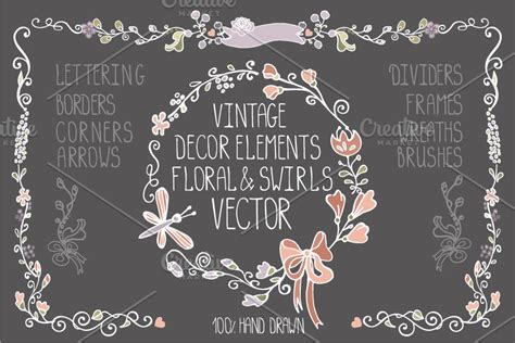 Vintage Doodles floral decor set ~ Illustrations ~ Creative Market