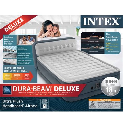 Colch N Inflable Queen Dura Beam Con Cabecera Intex M Xico