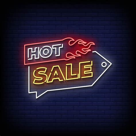 Premium Vector Hot Sale Neon Signs Style Text Vector