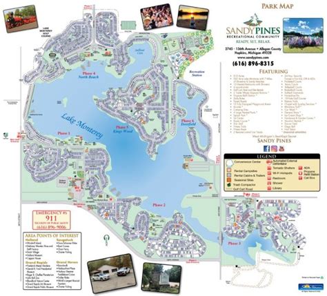 Park Maps Sandy Pines Rv Resort And Campground Map West Michigan